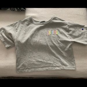 Gray champion crop top